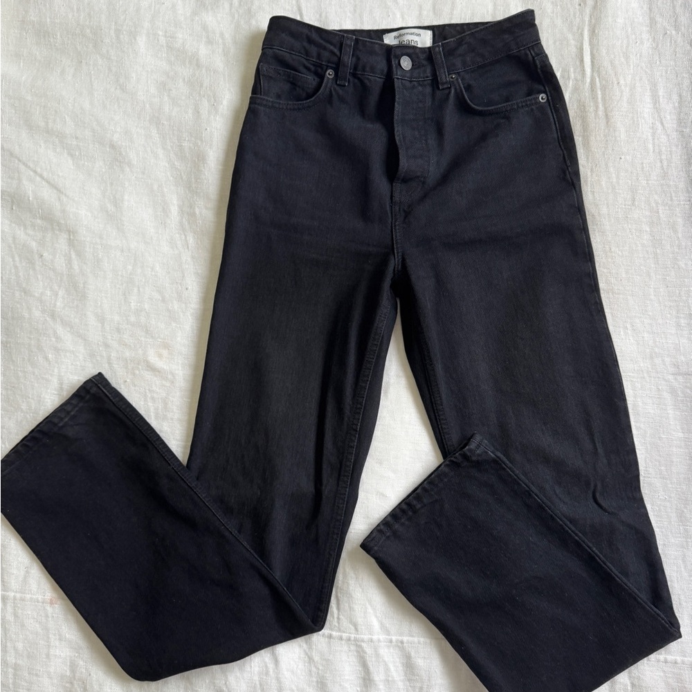 Reformation Cynthia High Rise Straight Long Jeans